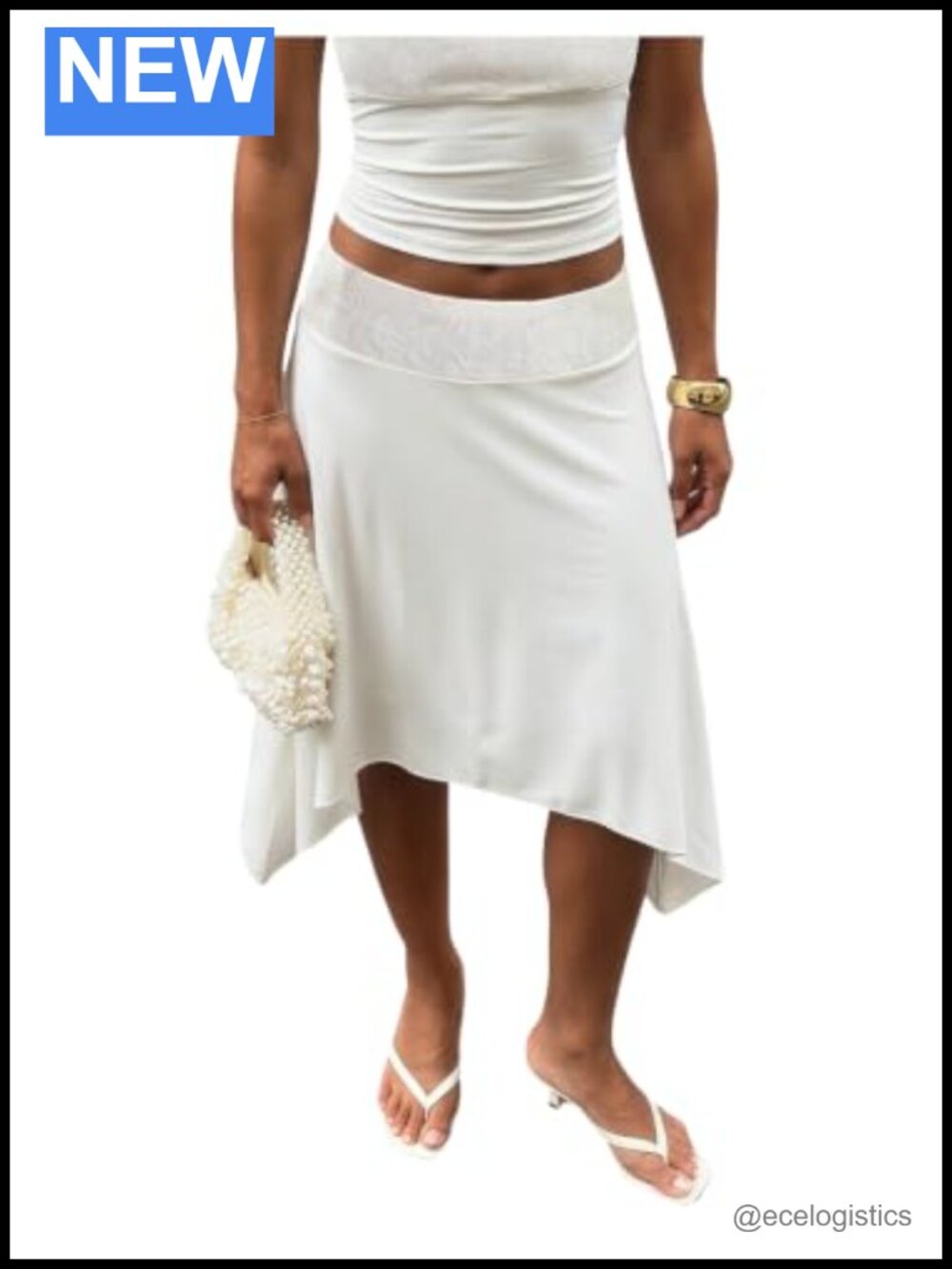Women's Lace Asymmetrical Low Rise Flowy Midi Skirt Summer A-Line